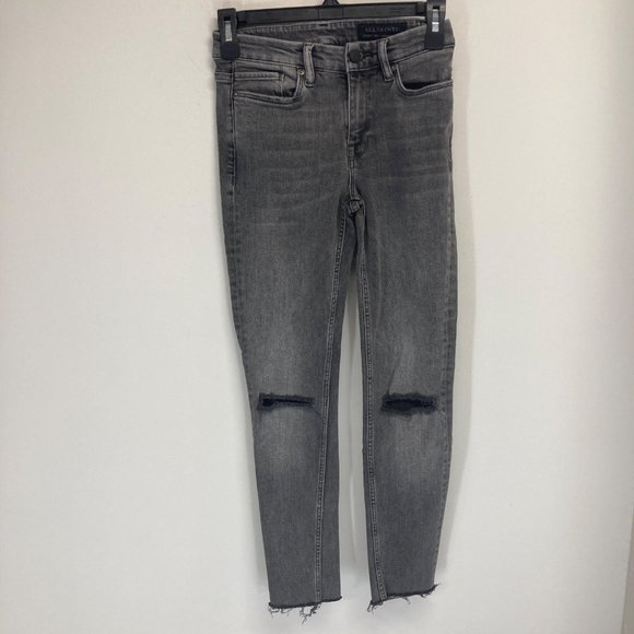 Allsaints gray black grace slashed skinny jean 25 - Picture 2 of 10